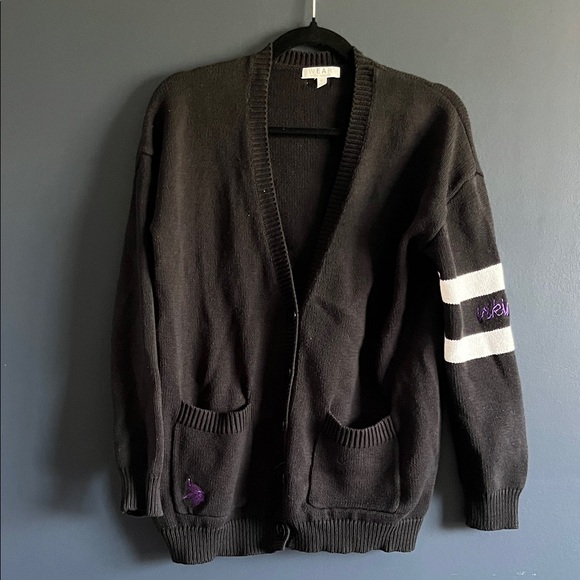 MN Vikings Collegiate Black Cardigan with Purple Accents - Picture 1 of 8